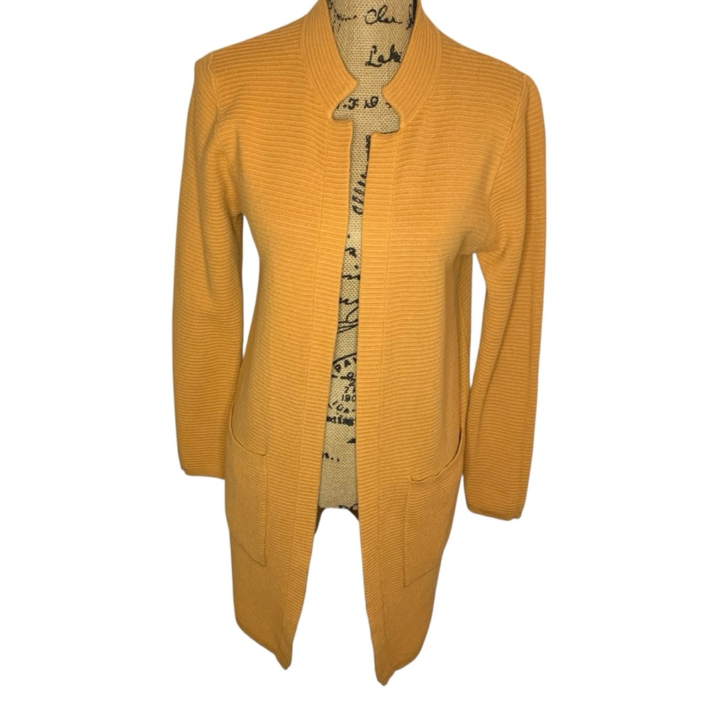 Sioni Golden Mustard Long Sleeve Knit Cardigan Sweater Size Small